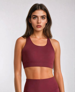Setis Strappy Sports Bra - Burgundy
