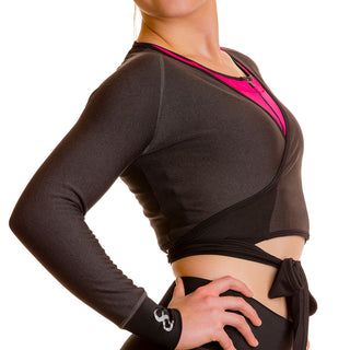 Long Sleeve Wrap Crop Top