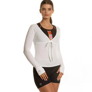 Tech V-Neck Long Sleeve Cover-Up Shirt - wht/wht - SportPort Active