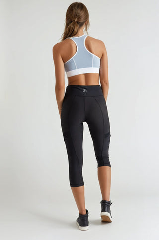 Gray Chrome Racerback Sports Bra