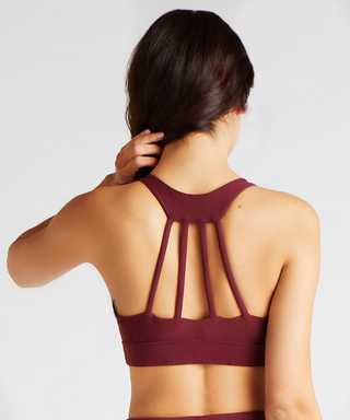 Burgundy Strappy Sports Bra  Comfortable Burgundy Sports Bra – SportPort  Active