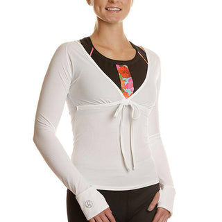 Tech V-Neck Long Sleeve Cover-Up Shirt - wht/wht - SportPort Active