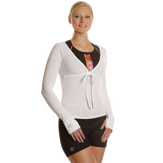 Tech V-Neck Long Sleeve Cover-Up Shirt - wht/wht - SportPort Active