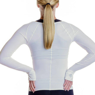 Tech V-Neck Long Sleeve Cover-Up Shirt - wht/wht - SportPort Active