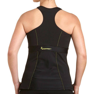 Zephyr Tank Top w/ Built-In Sports Bra & EMF Safety Cell Phone Pocket - blk/blk/ylw/ylw - SportPort Active